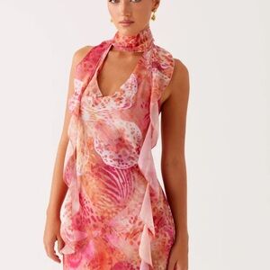 Peppermayo Pink and Orange Floral Dress